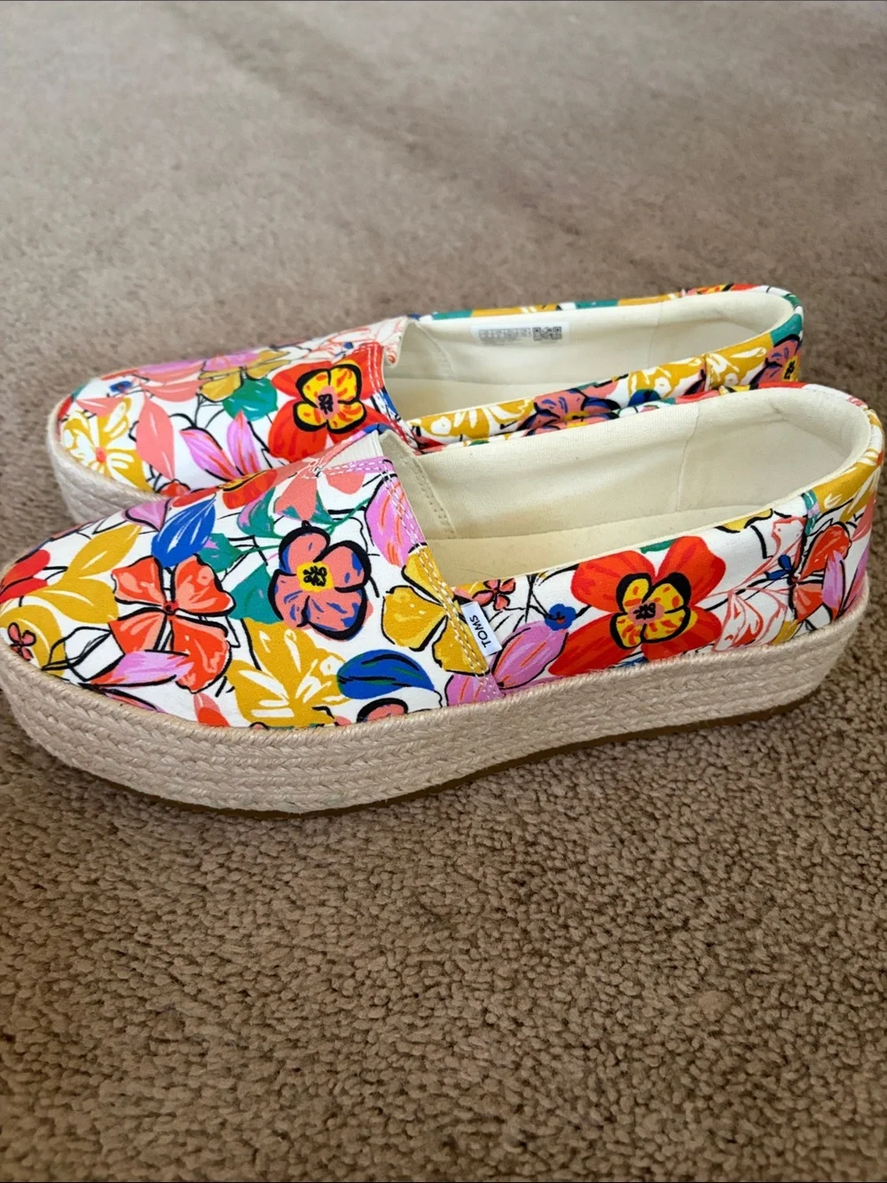 Toms Women's Floral Canvas Espadrilles in Multi-Color